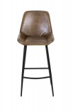 BAR CHAIR STAPLED BROWN LEATHER 105 - CHAIRS, STOOLS